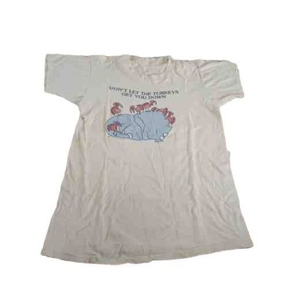 Vintage 70s don't let the turkeys get you down elephant tee - Picture 1 of 5